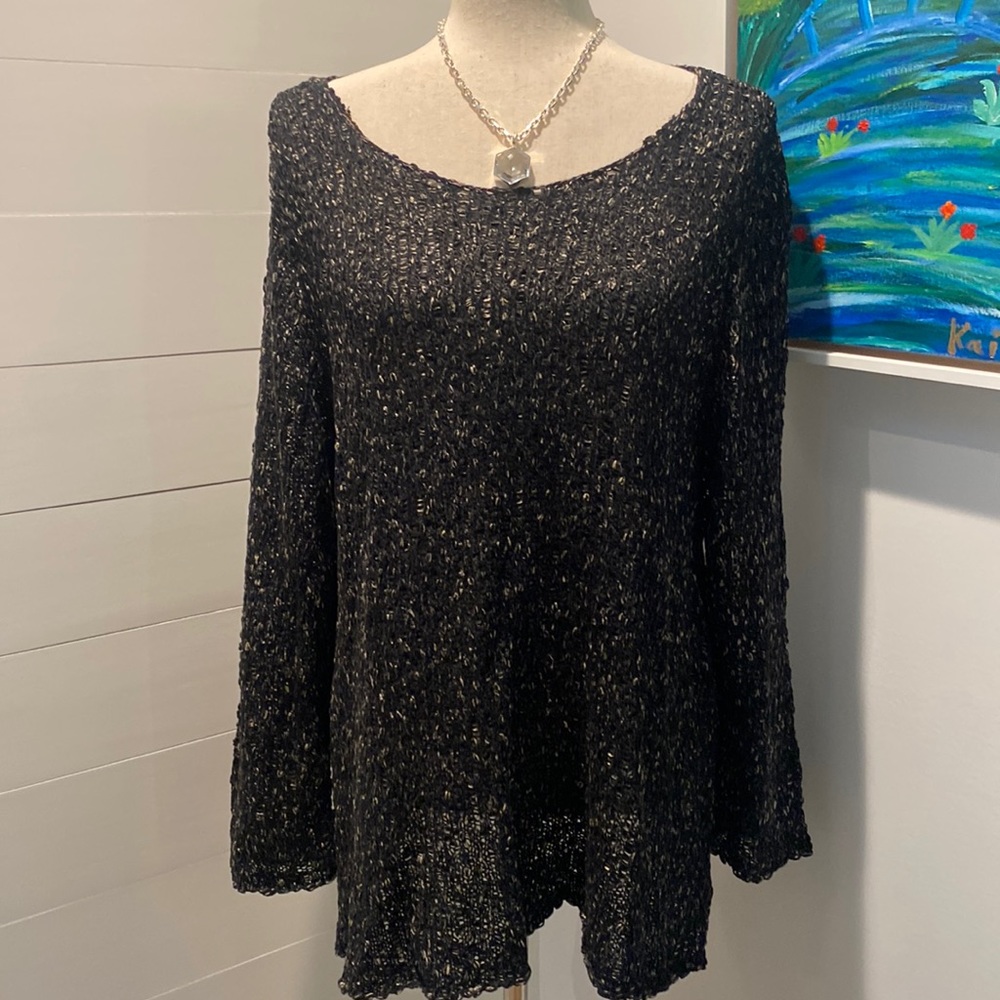 Eileen Fisher Printed Organic Cotton Nubble Top XL NWT